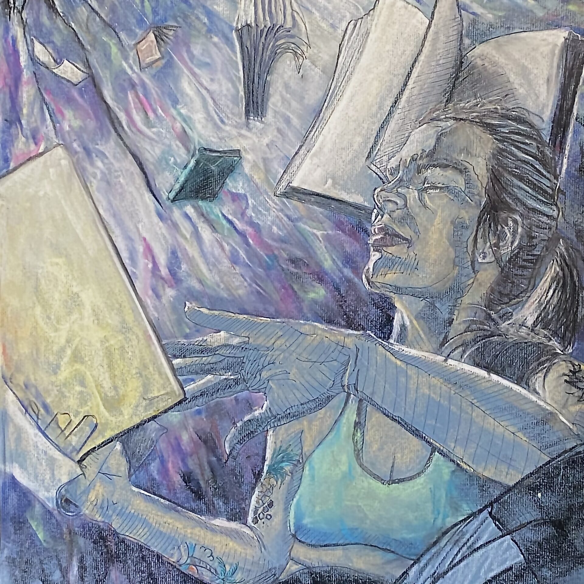 Allita Loves Reading A Book - Art by Luis Saldana