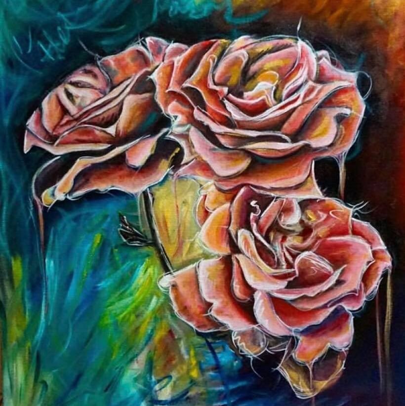 "Tres Rosas" - Art by Luis Saldana